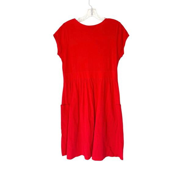 Boden Plus Basic Casual Everyday Red V-Neck Short Sleeve Cotton Dress Size 16 - Picture 6 of 11
